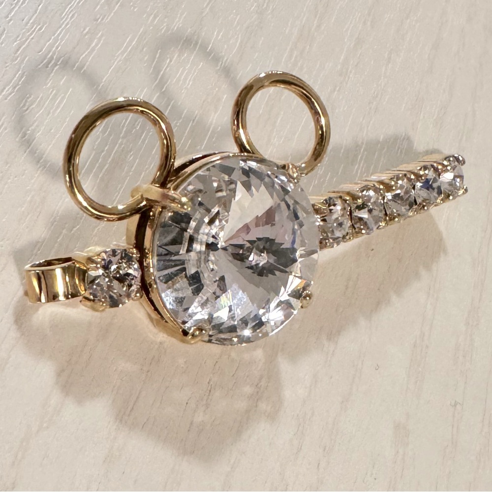 Miu Miu Gold Tone Minnie Mouse Crystal Hairclip